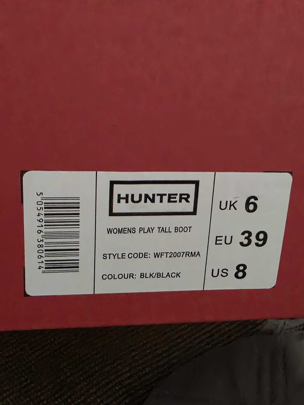 H2F Hunter Play Tall Rain Boots Black Waterproof Women's US 8 EU 39 NWB - Picture 8 of 10